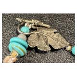 Artisan Lampwork Glass Bead Necklace with Pendant