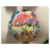 Artisan Lampwork Glass Bead Necklace with Pendant