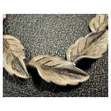 Vintage Sterling Silver Leaf Link Bracelet