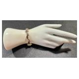 Vintage Sterling Silver Leaf Link Bracelet