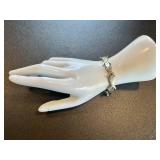 Vintage Sterling Silver Fish Link Bracelet, 6.5 Inches