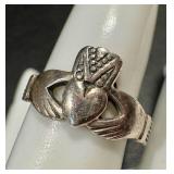 Sterling Silver Claddagh Ring Size 9