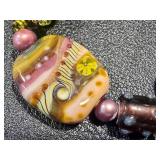 Handblown Glass Beaded Bracelet with Mixed Colors and Shapes