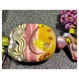 Handblown Glass Beaded Bracelet with Mixed Colors and Shapes