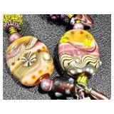 Handblown Glass Beaded Bracelet with Mixed Colors and Shapes