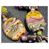 Handblown Glass Beaded Bracelet with Mixed Colors and Shapes