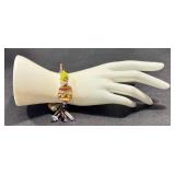 Handblown Glass Beaded Bracelet with Mixed Colors and Shapes