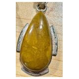 Set of 3 Sterling Silver Gemstone Pendants Jasper Obsidian Pietersite