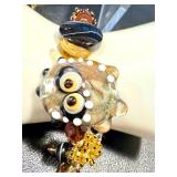 Handcrafted Art Glass Bead Necklace and Bracelet Set