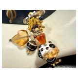 Handcrafted Art Glass Bead Necklace and Bracelet Set