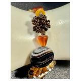 Handcrafted Art Glass Bead Necklace and Bracelet Set