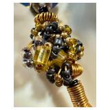 Handcrafted Art Glass Bead Necklace and Bracelet Set