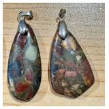 Cherry Creek Jasper Pendant and Red Creek Jasper Stone Pendants Set