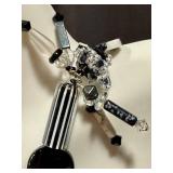 Art Glass Jewelry Set with 20 Inch Necklace, 7 Inch Bracelet, and Earrings - Black and White