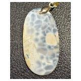 Set of 3 Natural Stone Pendants Including 2 Inch Lace Agate