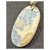 Set of 3 Natural Stone Pendants Including 2 Inch Lace Agate