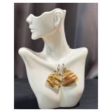 Pair of Polished Montana Moss Agate Pendants with 925 Silver Toggles