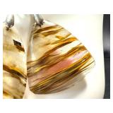 Pair of Polished Montana Moss Agate Pendants with 925 Silver Toggles