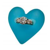 14K White Gold Engagement Ring with 3 Round Brilliant Diamonds