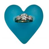 14K White Gold Engagement Ring with 3 Round Brilliant Diamonds