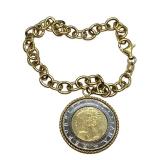 Italian Coin Charm Bracelet in Sterling Silver
