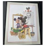 Framed Disney Artwork Featuring Mickey Mouse and Walt Disney