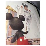 Framed Disney Artwork Featuring Mickey Mouse and Walt Disney