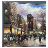 Framed Robert Lebron (1996) Signed Paris Street Scene Print