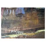 Framed Robert Lebron (1996) Signed Paris Street Scene Print