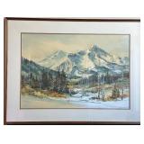 Framed Mountain Landscape Print by Sharon Hults