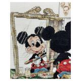 Framed Mickey Mouse Tribute Cross Stitch Artwork