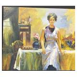 Original Oil Painting on Canvas Portrait After Pino Daeni