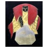 Japanese Framed Artwork with Kabuki Figures Gold and Silver Art