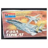 Lot of 3 Vintage Model Kits - F-14A Tomcat, Gloucester Schooner, Piper Super Cub 95