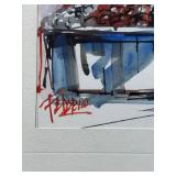 Framed Original Watercolor Market Scene Signed by Artist