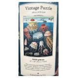 Set of 2 Cavallini & Co. 1000 Piece Vintage Puzzles - Jellyfish and National Parks