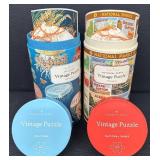 Set of 2 Cavallini & Co. 1000 Piece Vintage Puzzles - Jellyfish and National Parks