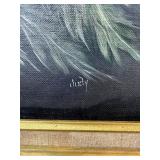 Framed Pink & Red Poppies Oil Painting Signed Jody with Ornate Gold Frame