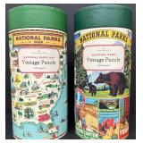 Set of 2 Cavallini & Co. 1000 Piece National Parks Vintage Puzzles in Tubes