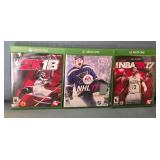 Set of 3 Xbox One Games: NBA 2K18 Legend Edition, NBA 2K17, NHL 17