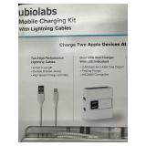 Mobile Charging Kit with Dual USB Wall & Car Chargers and Braided Lightning Cables by Ubiolabs