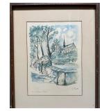 Framed Watercolor Print Paris Notre-Dame d