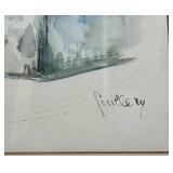 Framed Watercolor Print Paris Notre-Dame d