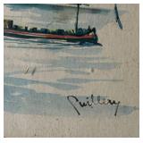 Framed Watercolor Print of Paris, Eiffel Tower by Puillery