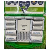 Panasonic Eneloop Rechargeable Battery Set with Charger, Case, and Adapters