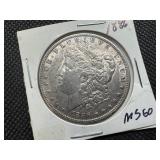1886 Morgan Silver Dollar Marked MS 60 when purchased