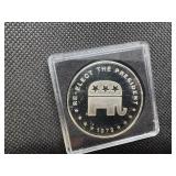1972 Sterling Silver Richard Nixon Reelection. Scare Medallion .75 ASW.