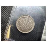 1942 Australia Silver 3 Pence George VI