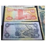Six Foreign Bank Notes - Mexico, Brasil, Jamaica
