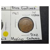 Four Older Foreign Coins - Portugal, Spain, Mexico